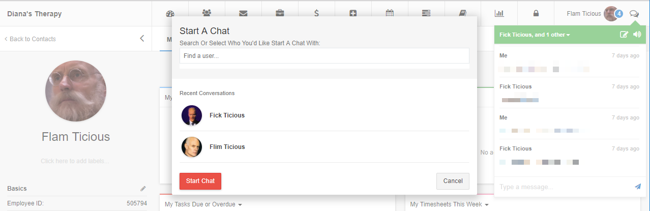 Start a Chat and pop-up UI